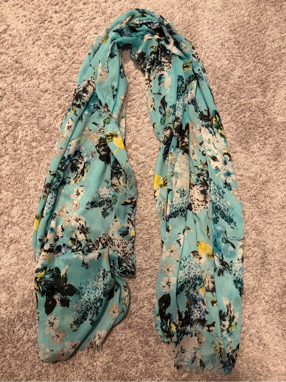 Light Blue Floral Women's Scarf